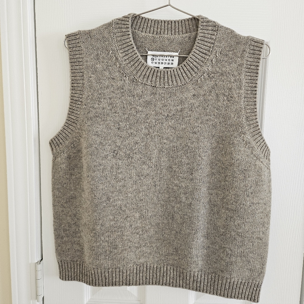 Maison Margiela Beige Shetland Wool Vest Retail $820